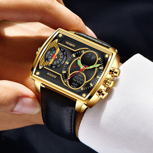 Jam Tangan Pria Multifungsi Digital dan Analog, Tahan Air Stylish