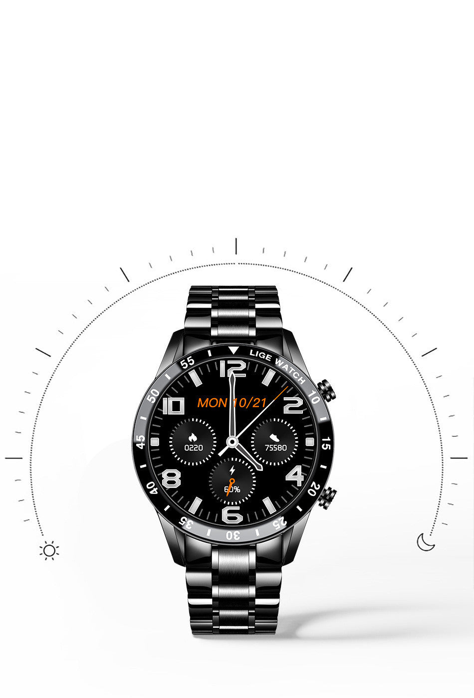 Jam Tangan Pintar Multifungsi - Panggilan Bluetooth, Pedometer, Deteksi Tekanan Darah & Detak Jantung, Tahan Ai