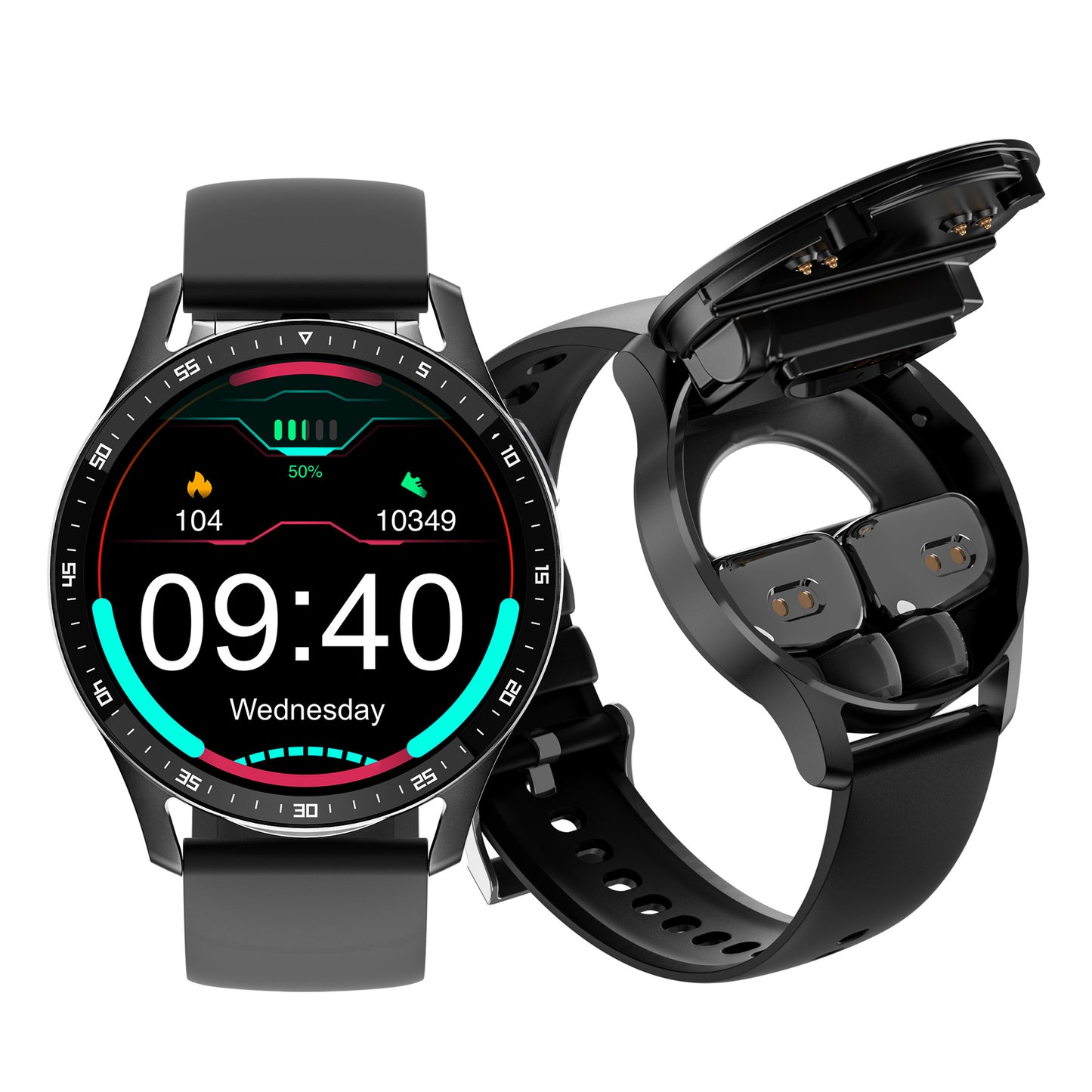 TWS Smartwatch 2-in-1 – Jam Tangan Pintar + Headset Bluetooth | Layar AMOLED | Fitur Lengkap