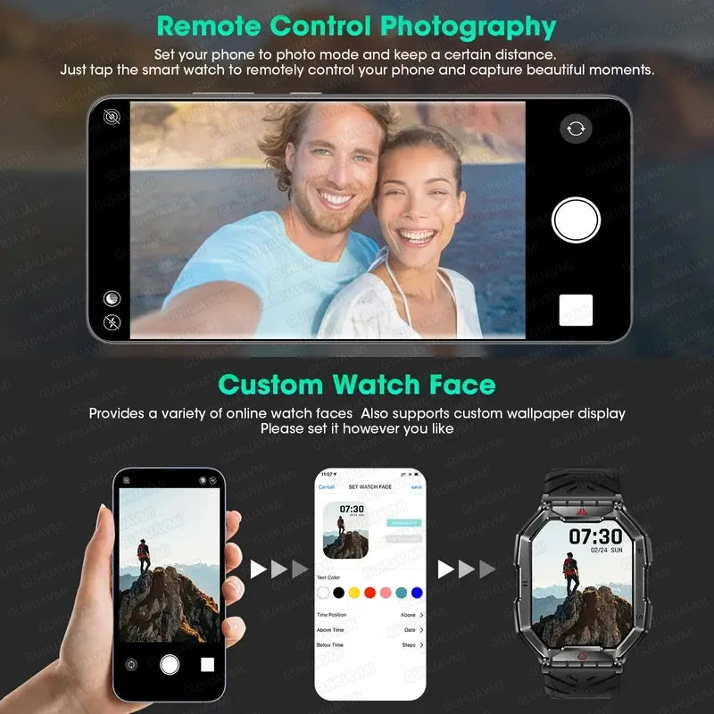 Smartwatch Military GPS AMOLED Anti Air IP68