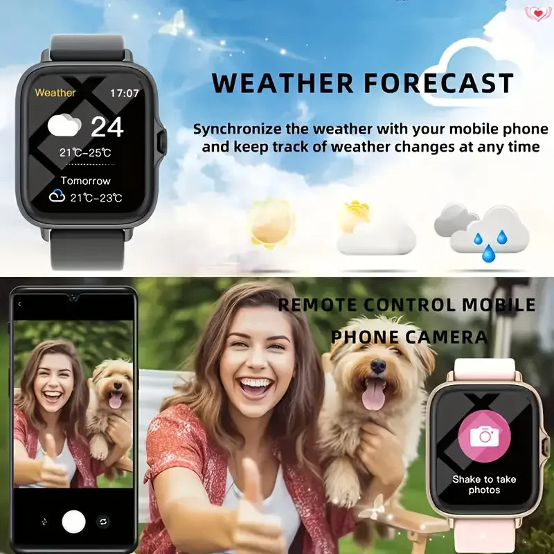 Smartwatch LAXASFIT Bluetooth Call, Fitness & Musik Stylish