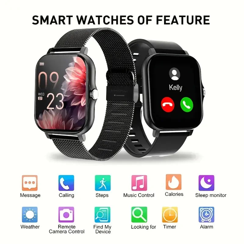 Smartwatch LAXASFIT Bluetooth Call, Fitness & Musik Stylish