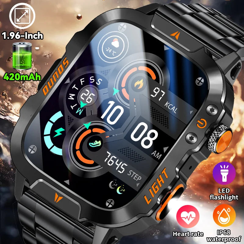 Smartwatch Militer LIGE dengan Bluetooth Call & LED Flashlight
