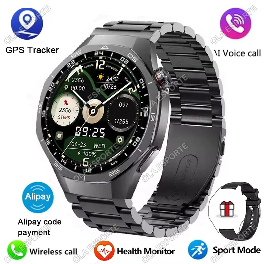 Smartwatch Ola Esporte 2025 - Layar HD 1.52", Bluetooth Call, GPS, Monitor Kesehatan Lengkap, Waterproof IP67