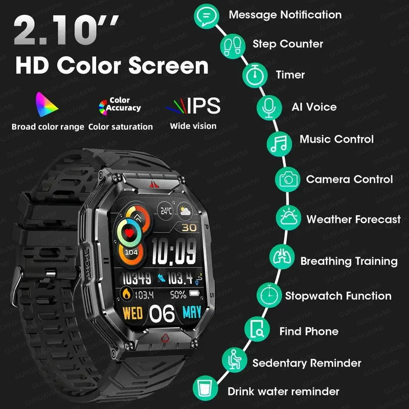 Smartwatch Military GPS AMOLED Anti Air IP68