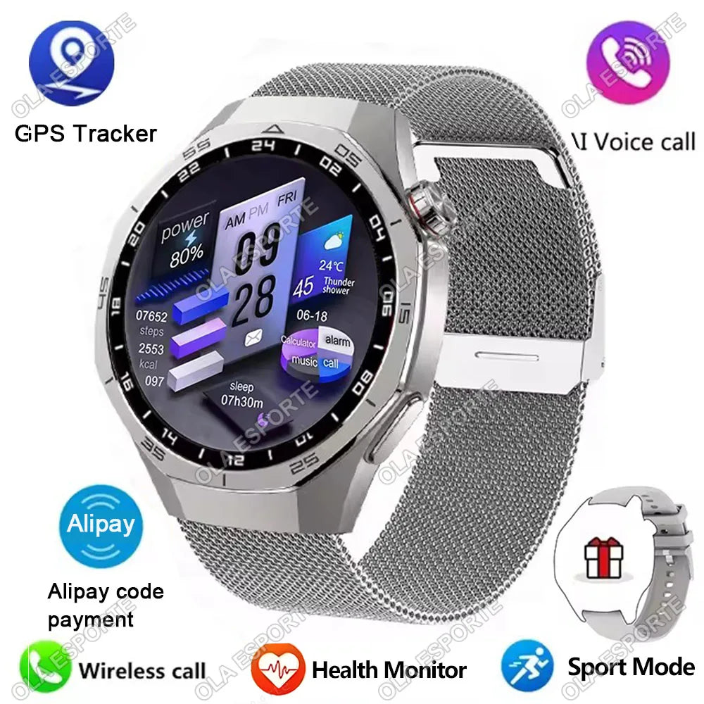 Smartwatch Ola Esporte 2025 - Layar HD 1.52", Bluetooth Call, GPS, Monitor Kesehatan Lengkap, Waterproof IP67