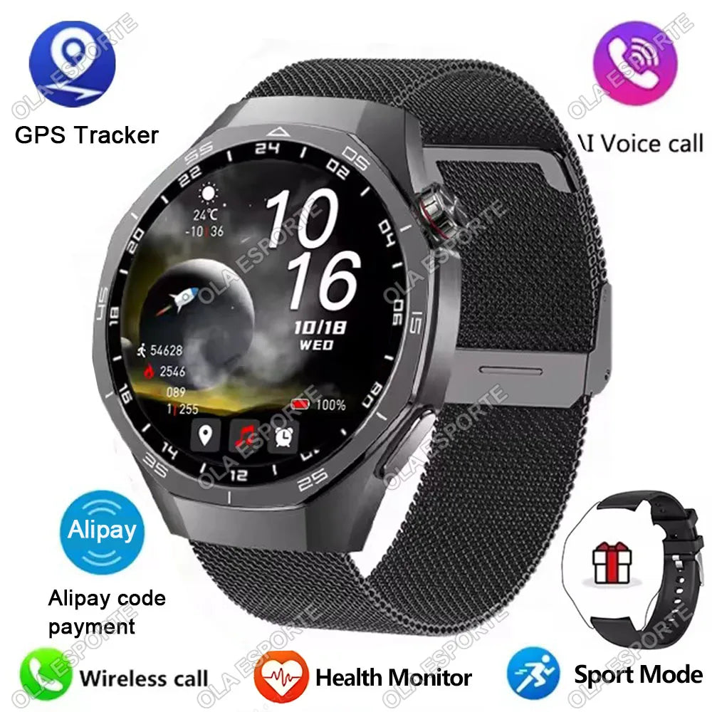 Smartwatch Ola Esporte 2025 - Layar HD 1.52", Bluetooth Call, GPS, Monitor Kesehatan Lengkap, Waterproof IP67
