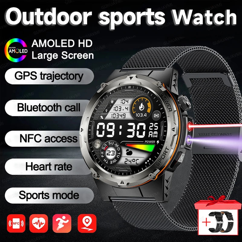 Jam Tangan Pintar Militer Outdoor GUHUAVMI 2025: Tahan Air, GPS & Kesehatan