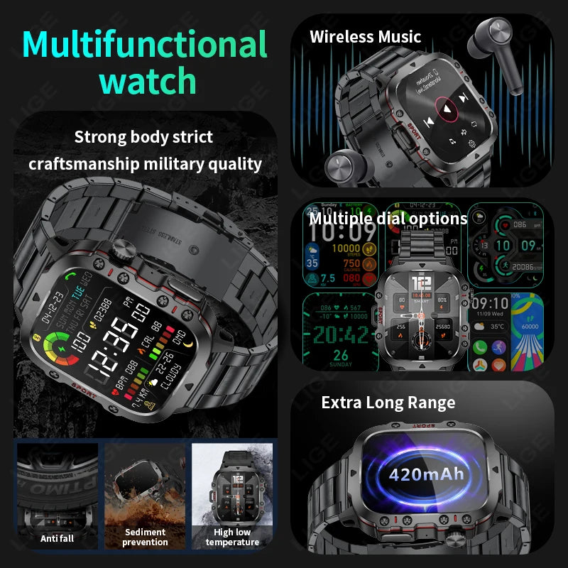 LIGE Smartwatch Rugged - Tangguh & Bergaya