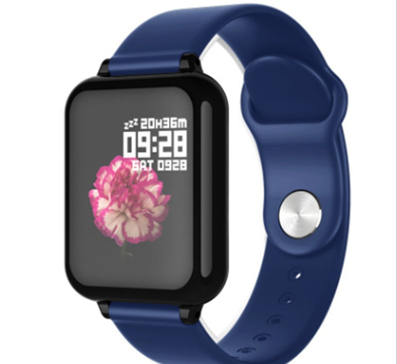 Smartwatch kesehatan dengan navigasi menu layar sentuh responsif