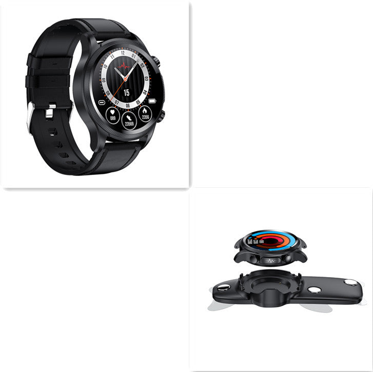 Smartwatch strap kulit warna cokelat klasik