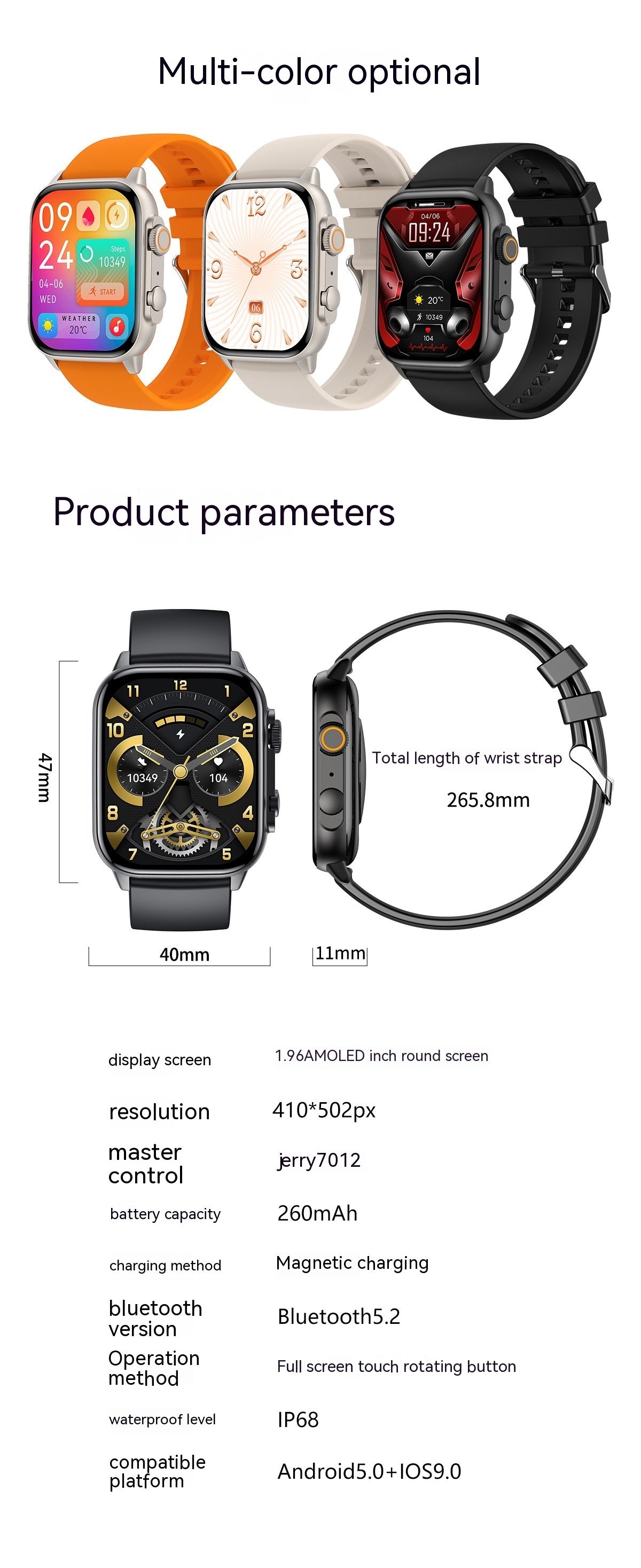 Tali silikon smartwatch HK95 yang nyaman