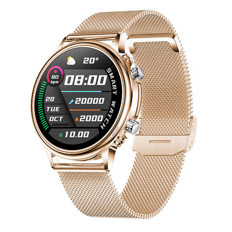 Smartwatch Kesehatan dengan Detak Jantung, Tekanan Darah & Dial Putar