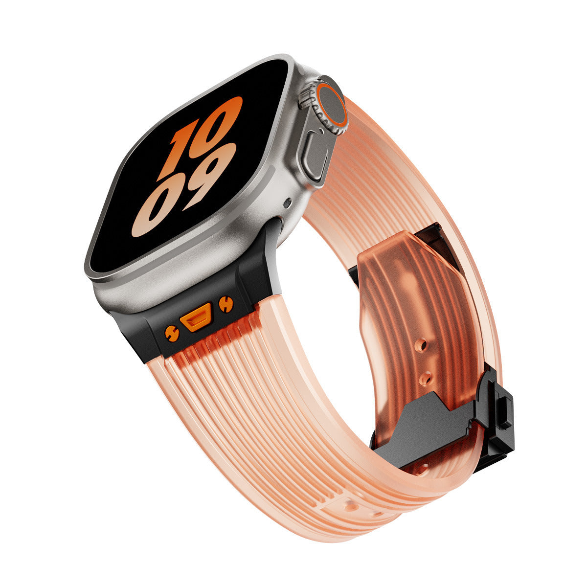 Strap Silikon Transparan Gesper Lipat untuk Apple Watch