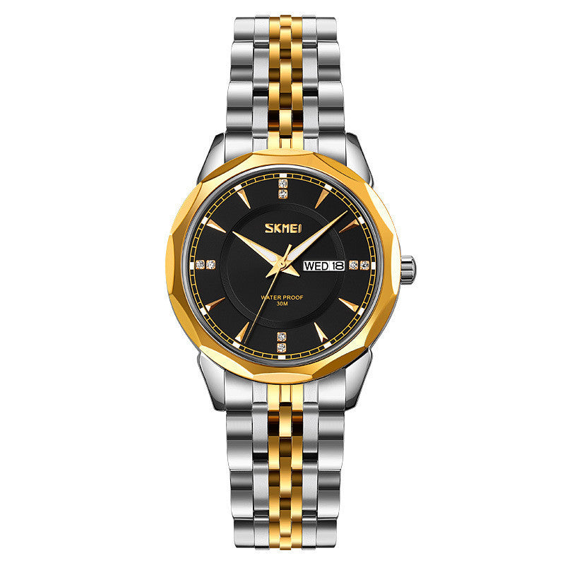 jam tangan Skmei wanita dengan casing emas