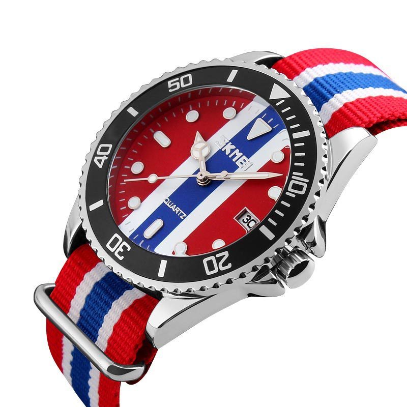 jam tangan skmei pria tali nylon elegan waterproof