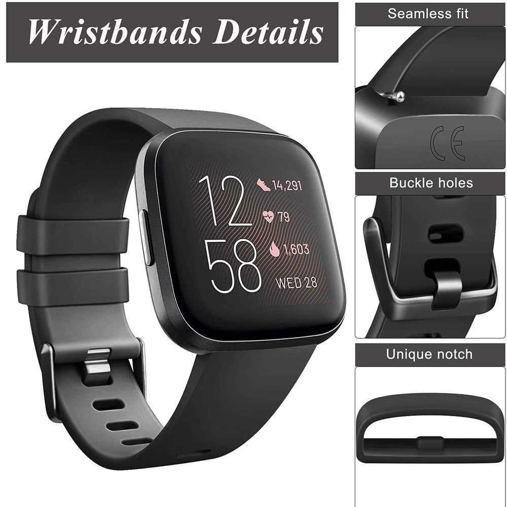 smartwatch strap silikon monokrom untuk fitbit versa