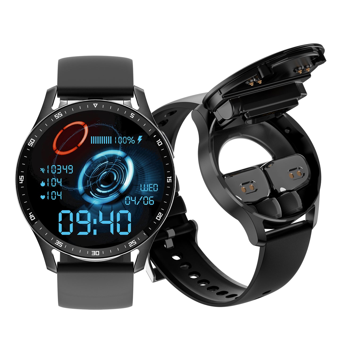 TWS Smartwatch 2-in-1 – Jam Tangan Pintar + Headset Bluetooth | Layar AMOLED | Fitur Lengkap