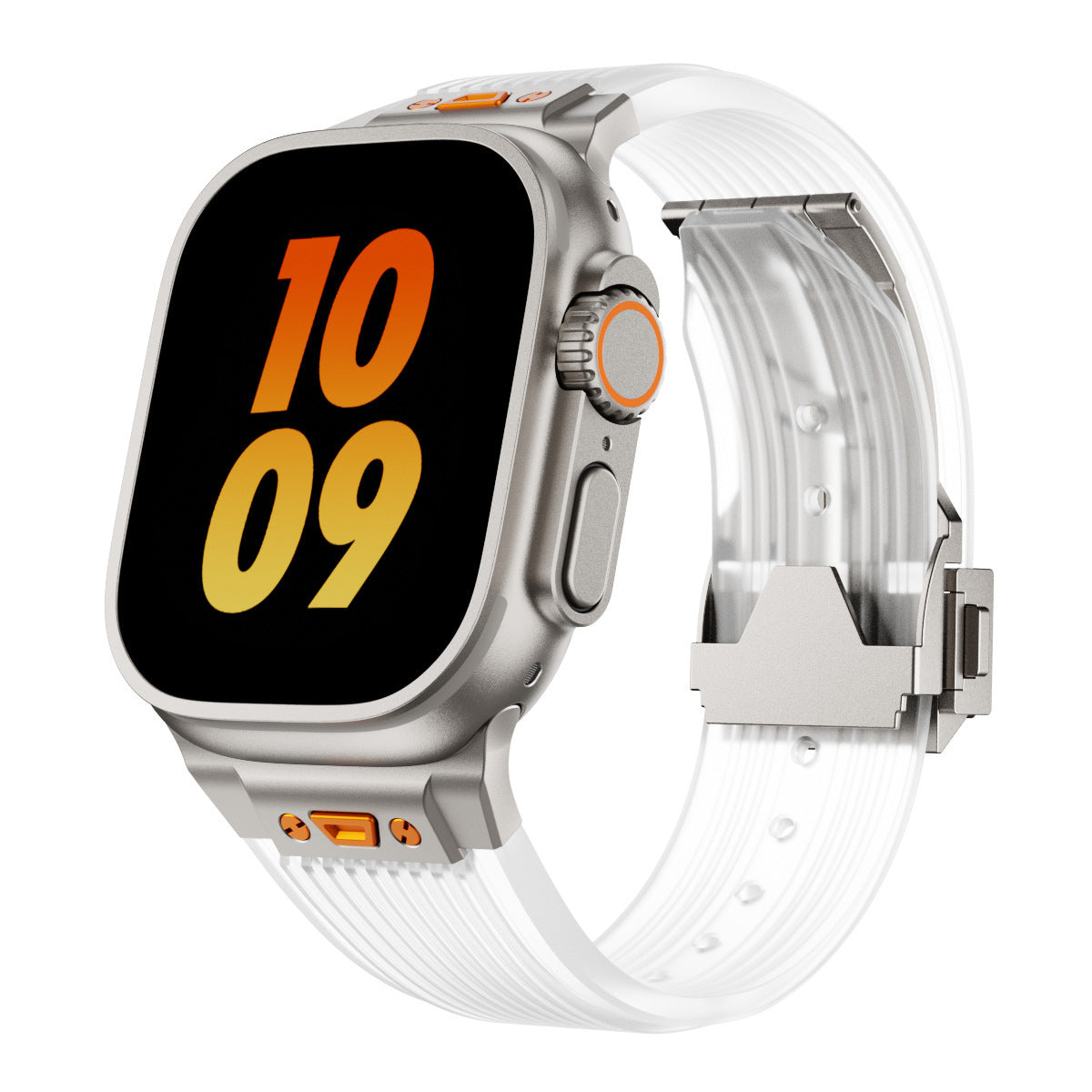 Strap Silikon Transparan Tahan Lama untuk Apple Watch Stylish