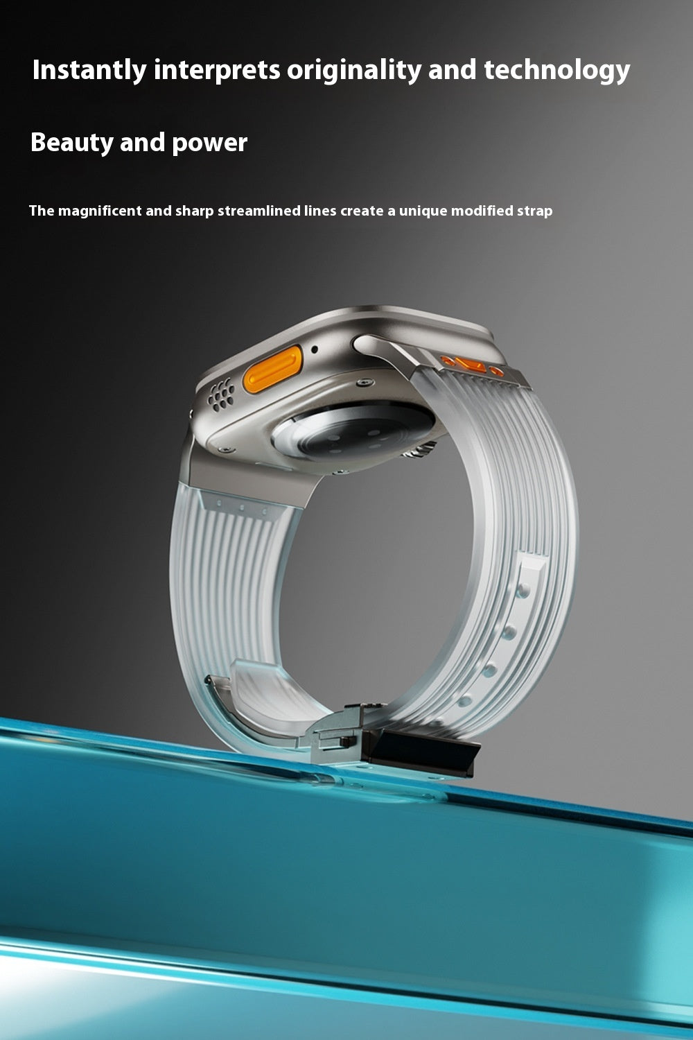 Strap Silikon Transparan Tahan Lama untuk Apple Watch Stylish