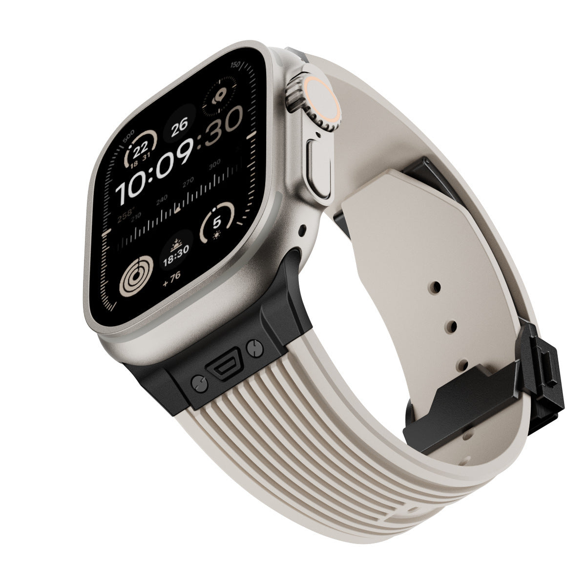 Strap Silikon Transparan Gesper Lipat untuk Apple Watch
