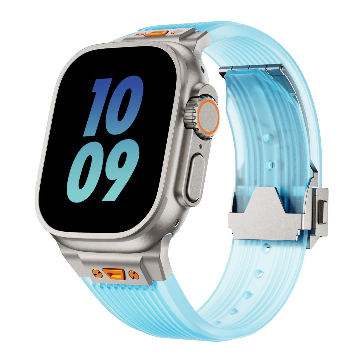 Strap Silikon Transparan Tahan Lama untuk Apple Watch Stylish