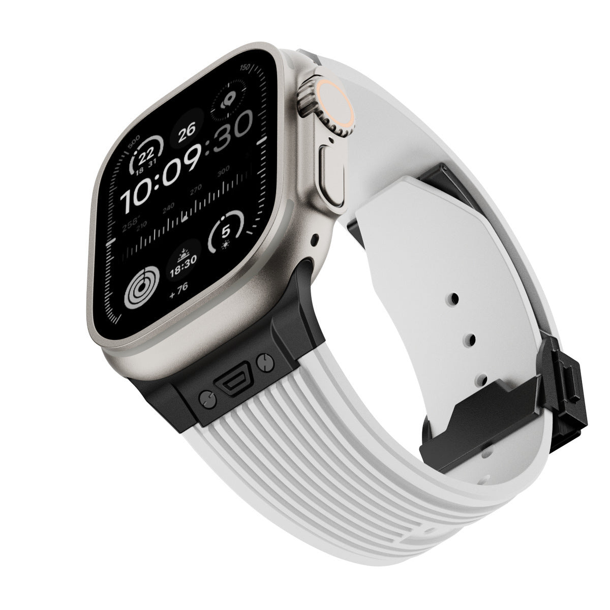 Strap Silikon Transparan Gesper Lipat untuk Apple Watch
