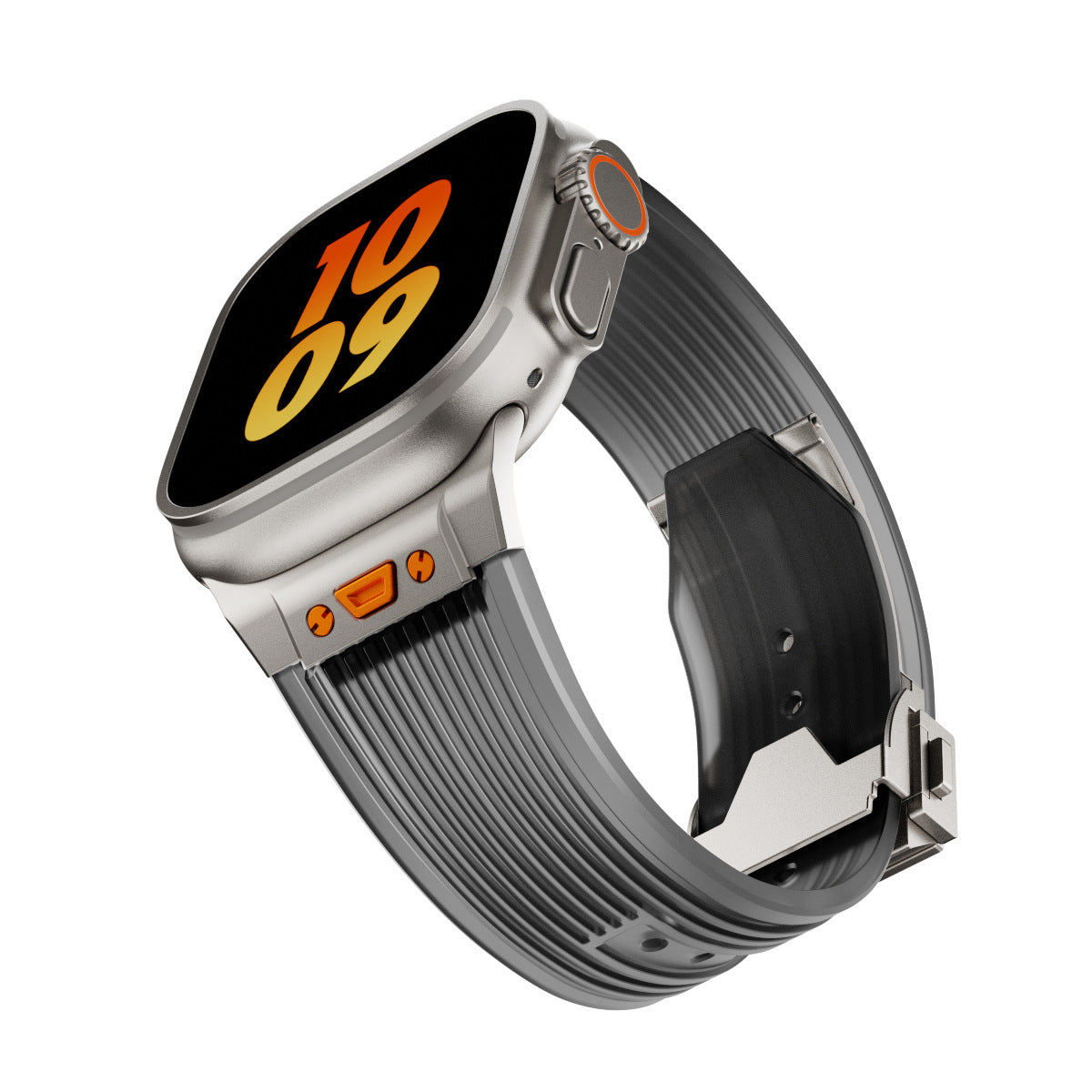 Strap Silikon Transparan Gesper Lipat untuk Apple Watch