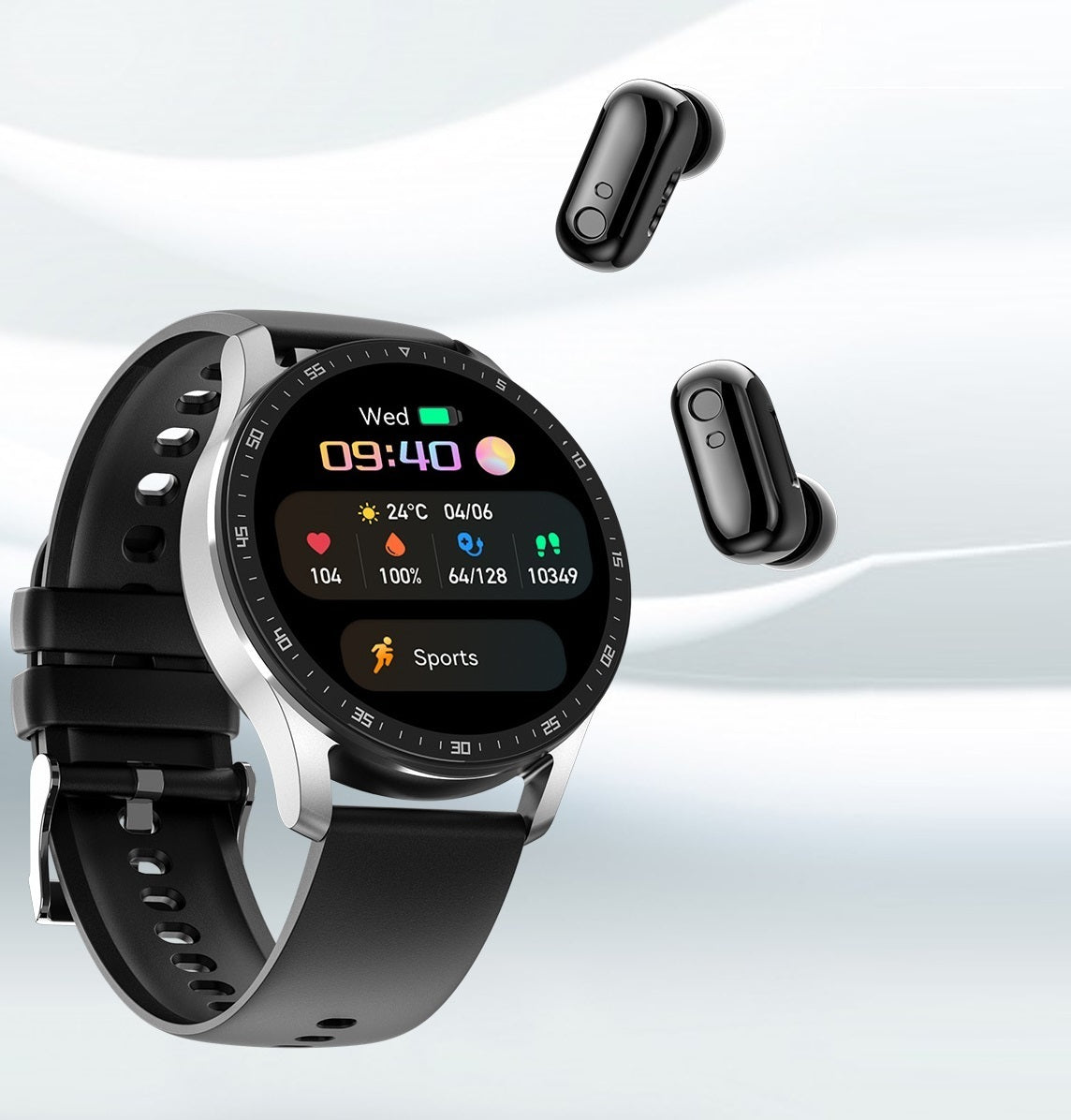 TWS Smartwatch 2-in-1 – Jam Tangan Pintar + Headset Bluetooth | Layar AMOLED | Fitur Lengkap
