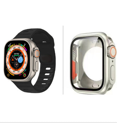 Case Apple Watch dengan strap hitam sporty