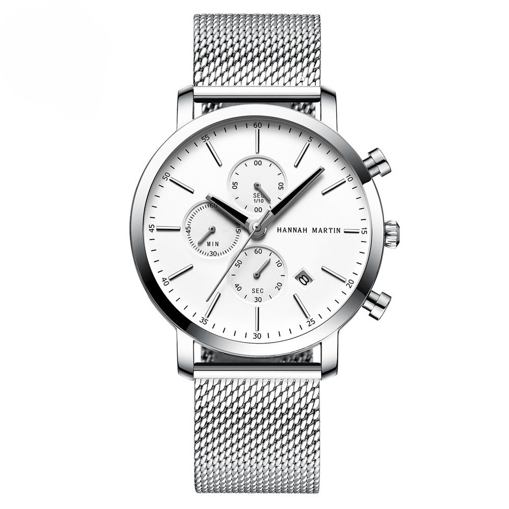 Jam Tangan Hannah Martin dengan strap stainless steel hitam