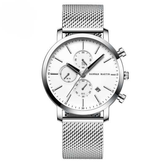 Jam Tangan Hannah Martin dengan strap stainless steel hitam