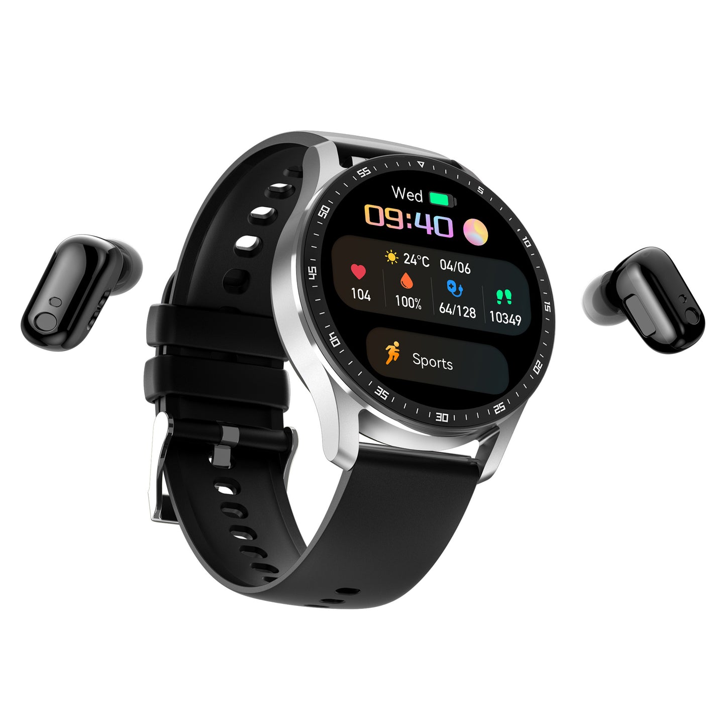 TWS Smartwatch 2-in-1 – Jam Tangan Pintar + Headset Bluetooth | Layar AMOLED | Fitur Lengkap