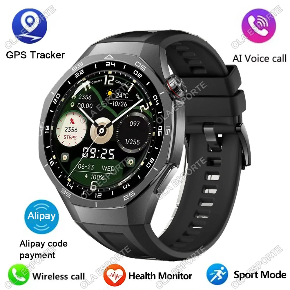 Smartwatch Ola Esporte 2025 - Layar HD 1.52", Bluetooth Call, GPS, Monitor Kesehatan Lengkap, Waterproof IP67