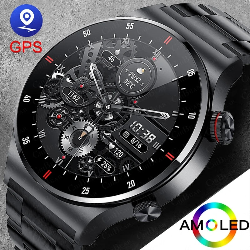 Smartwatch GPS ECG PPG Bluetooth Call untuk Pria 2024 – Smartwatch Olahraga dengan NFC dan Waterproof untuk iOS & Android