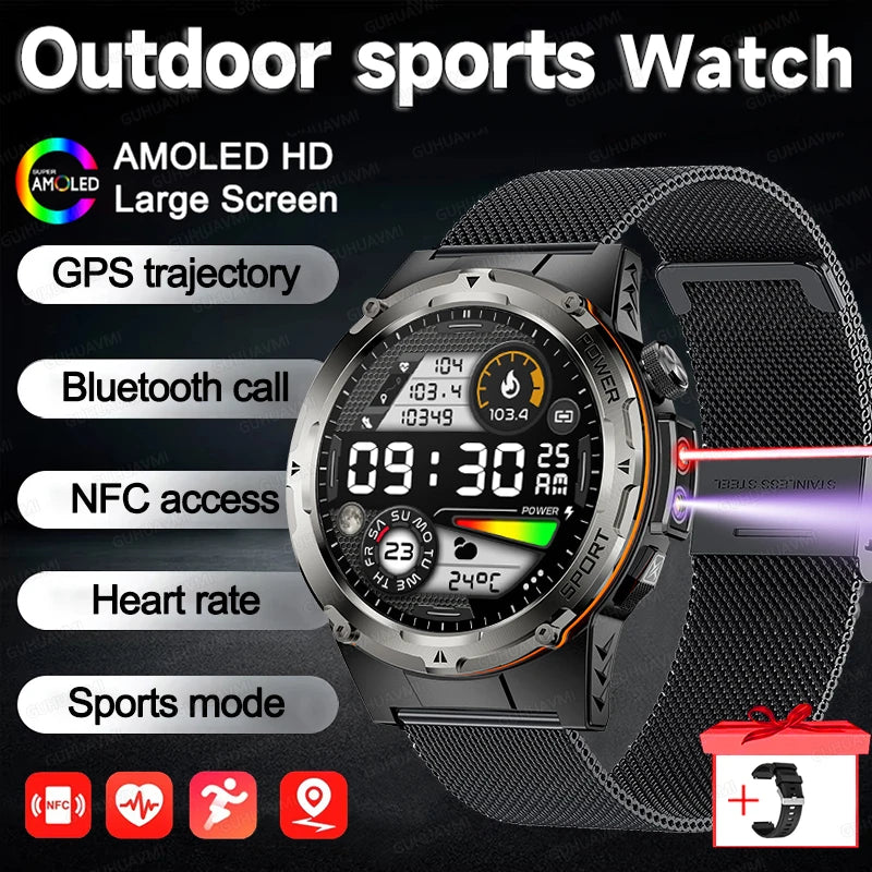Jam Tangan Pintar Militer Outdoor GUHUAVMI 2025: Tahan Air, GPS & Kesehatan