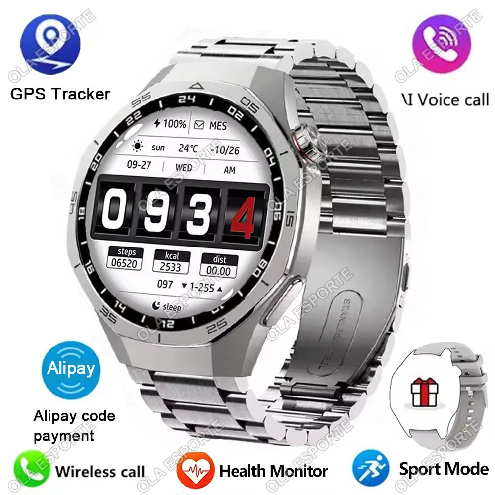 Smartwatch Ola Esporte 2025 - Layar HD 1.52", Bluetooth Call, GPS, Monitor Kesehatan Lengkap, Waterproof IP67