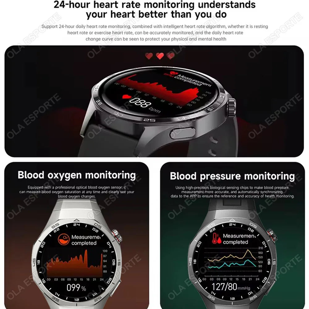 Smartwatch Ola Esporte 2025 - Layar HD 1.52", Bluetooth Call, GPS, Monitor Kesehatan Lengkap, Waterproof IP67