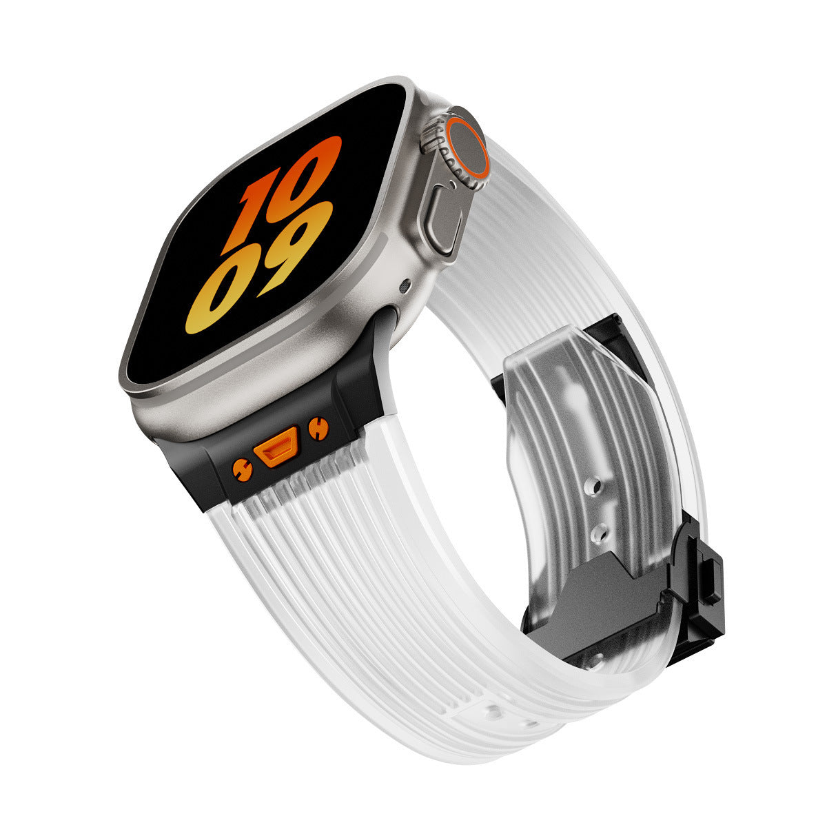Strap Silikon Transparan Gesper Lipat untuk Apple Watch