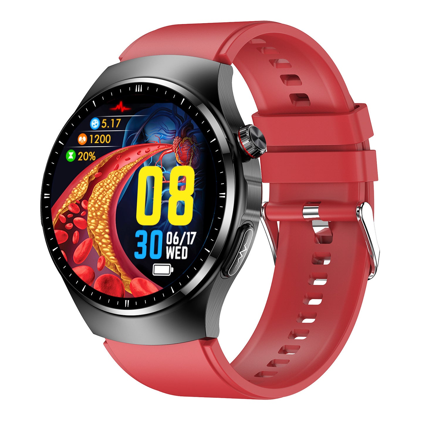 Smartwatch TK25 – Bluetooth Call, Cek Gula Darah, Suhu Tubuh & Oksigen | Desain Stylish & Waterproof