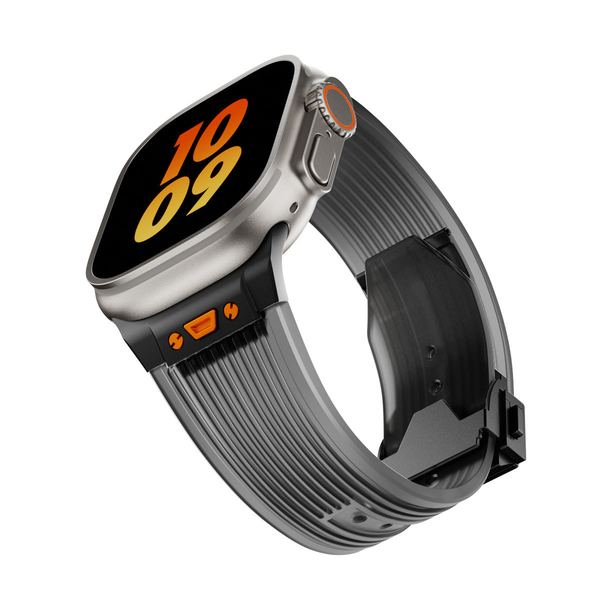 Strap Silikon Transparan Gesper Lipat untuk Apple Watch