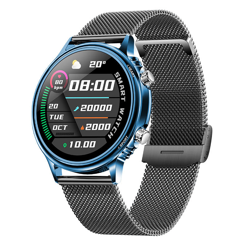 Smartwatch Kesehatan dengan Detak Jantung, Tekanan Darah & Dial Putar