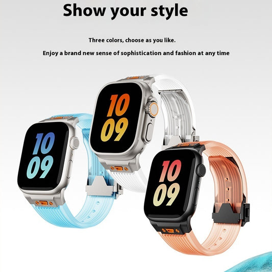 Strap Silikon Cair Lembut untuk Apple Watch Stylish