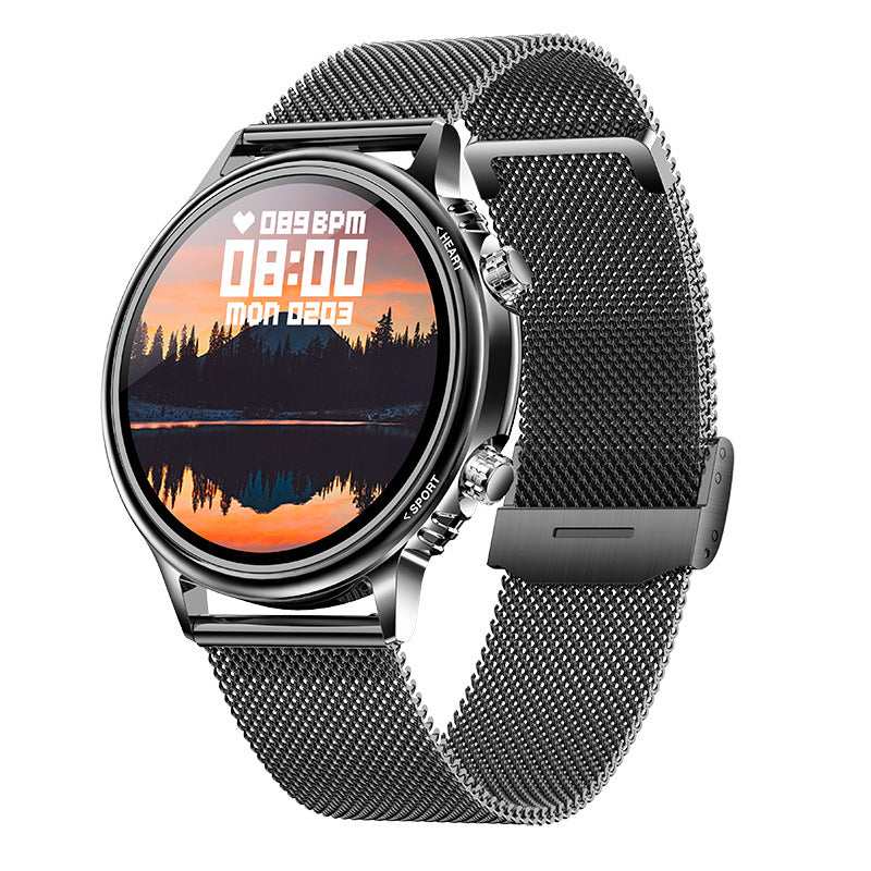 Smartwatch Kesehatan dengan Detak Jantung, Tekanan Darah & Dial Putar
