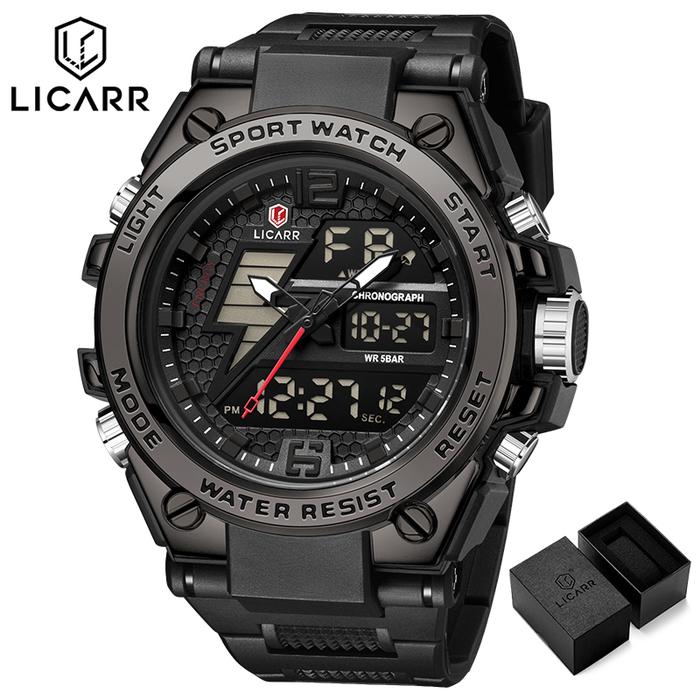 jam tangan pria anti air dengan layar digital dan analog